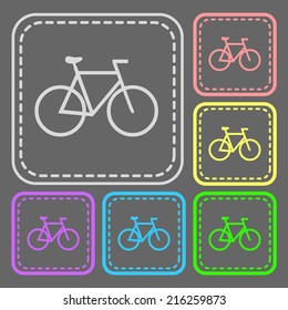 Set of colorful square buttons. Vector icon. flat illustration