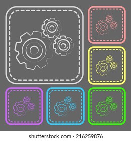 Set of colorful square buttons. Vector icon. flat illustration