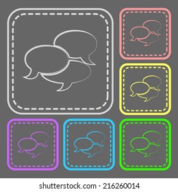 Set of colorful square buttons. Vector icon. flat illustration