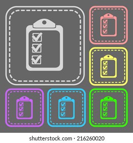 Set of colorful square buttons. Vector icon. flat illustration