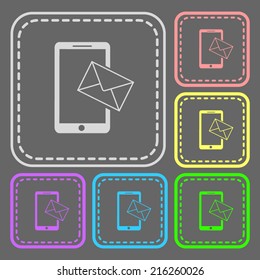 Set of colorful square buttons. Vector icon. flat illustration