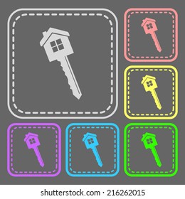 Set of colorful square buttons. Vector icon. flat illustration