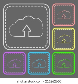 Set of colorful square buttons. Vector icon. flat illustration