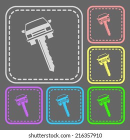 Set of colorful square buttons. Vector icon. flat illustration