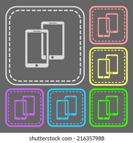 Set of colorful square buttons. Vector icon. flat illustration