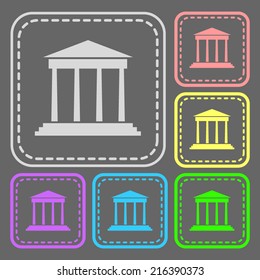 Set of colorful square buttons. Vector icon. flat illustration