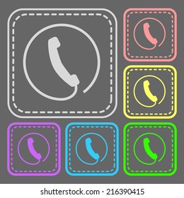 Set of colorful square buttons. Vector icon. flat illustration