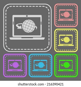 Set of colorful square buttons. Vector icon. flat illustration