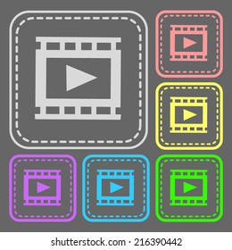Set of colorful square buttons. Vector icon. flat illustration