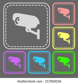 Set of colorful square buttons. Vector icon. flat illustration