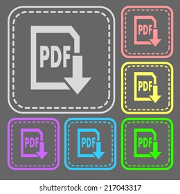 Set of colorful square buttons. Vector icon. flat illustration