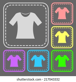 Set of colorful square buttons. Vector icon. flat illustration