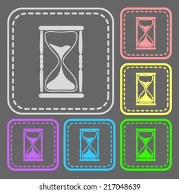 Set of colorful square buttons. Vector icon. flat illustration