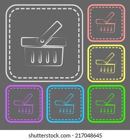 Set of colorful square buttons. Vector icon. flat illustration