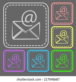 Set of colorful square buttons. Vector icon. flat illustration