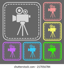 Set of colorful square buttons. Vector icon. flat illustration