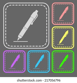 Set of colorful square buttons. Vector icon. flat illustration