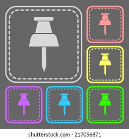 Set of colorful square buttons. Vector icon. flat illustration