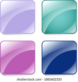 Set von bunten Quadrat-Buttons für Website oder App. Vektorgrafik 
