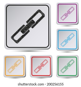 Set of colorful square button.Vector illustration Vector illustration chain link icon