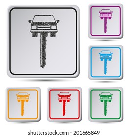 Set of colorful square button.Vector illustration