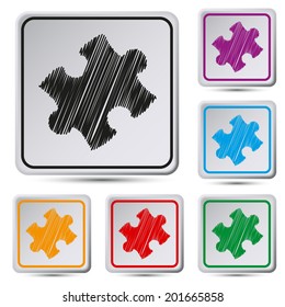 Set of colorful square button.Vector illustration