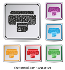 Set of colorful square button.Vector illustration