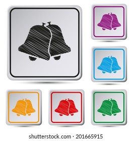 Set of colorful square button.Vector illustration