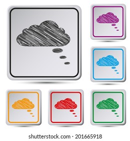 Set of colorful square button.Vector illustration