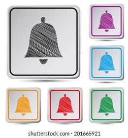 Set of colorful square button.Vector illustration