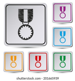 Set of colorful square button.Vector illustration