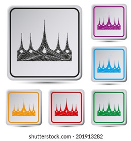 Set of colorful square button.Vector illustration