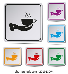 Set of colorful square button.Vector illustration