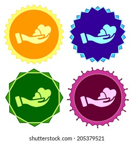 Set of colorful square button.Vector illustration