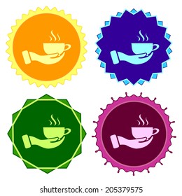 Set of colorful square button.Vector illustration