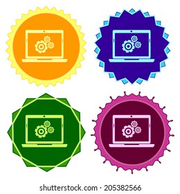 Set of colorful square button.Vector illustration