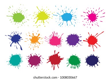 Set of colorful stains, splashes,blots.Vector illustration. 