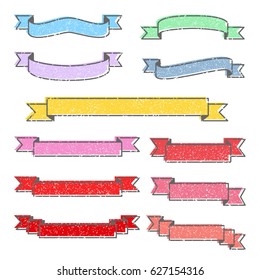 Set von bunten Stempelbändern, Vektor EPS 10 Illustration