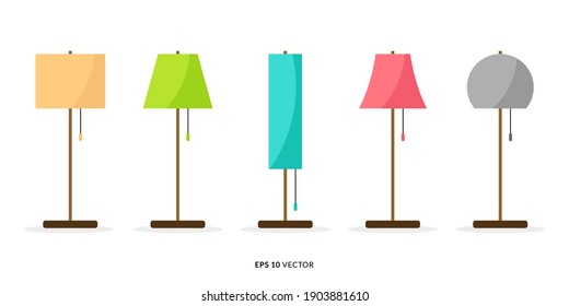 Set of Colorful Standing Lamp Illustration - EPS 10 Vector