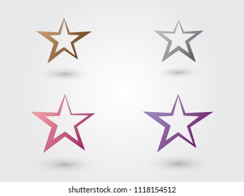 A set of colorful star logo and icon for business vector illustration