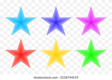 Conjunto De Classificações De Estrelas Coloridas. Ilustração de vetor. Decoração