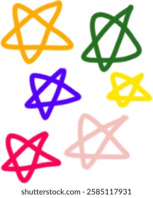 set of colorful stars clipart