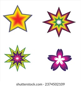 set of colorful stars for web use