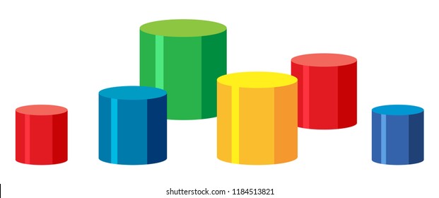 Set of colorful steps illustration