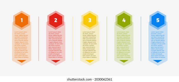 Un conjunto de pasos coloridos. Infografía colorida. 