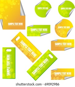 set of colorful stickers