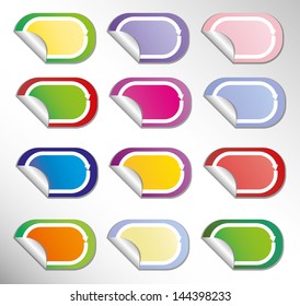 Set of colorful stickers. Vector illustration.