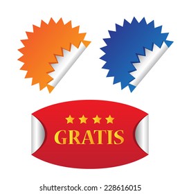 Set of colorful stickers. Vector illustration