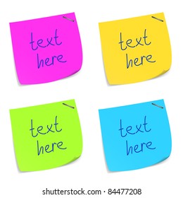 Set of colorful sticky memo notes. Vector eps10 illustration