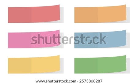 Set of Colorful Sticky Note Illustrations